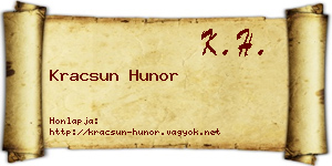 Kracsun Hunor névjegykártya